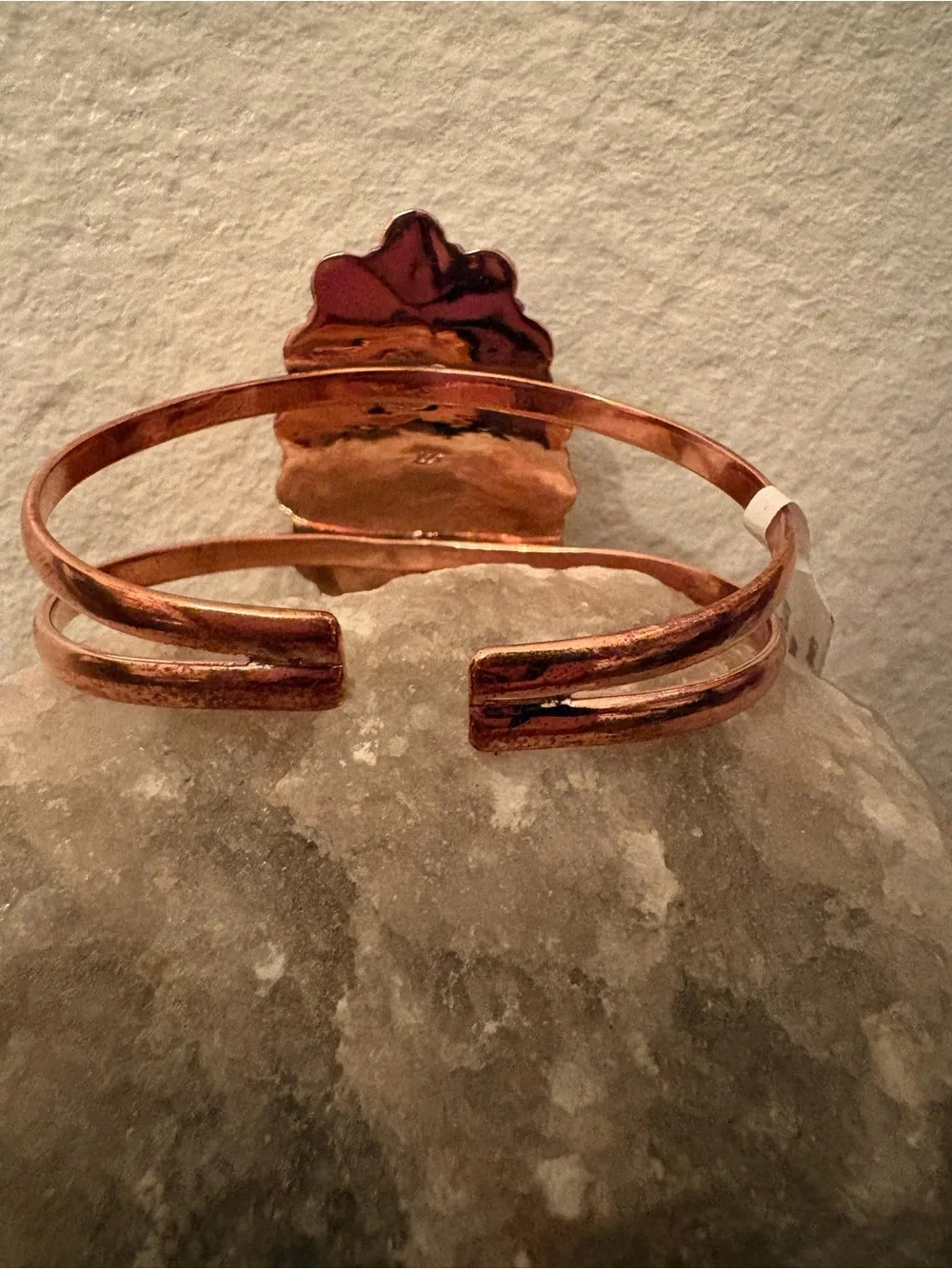 Adjustable Copper Cuff Charoite and WildHorse  Stones